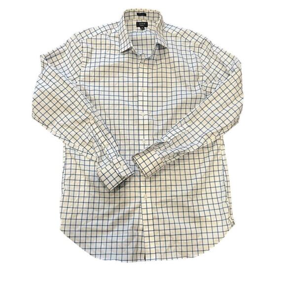 J. Crew Men's Ludlow Stretch Button Up Stretch Dress Shirt Blue White Size 16/35 - Picture 1 of 5